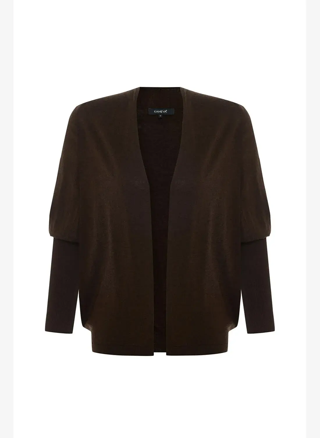 KAHVERENGİ DÖKÜMLÜ TRİKO HIRKA