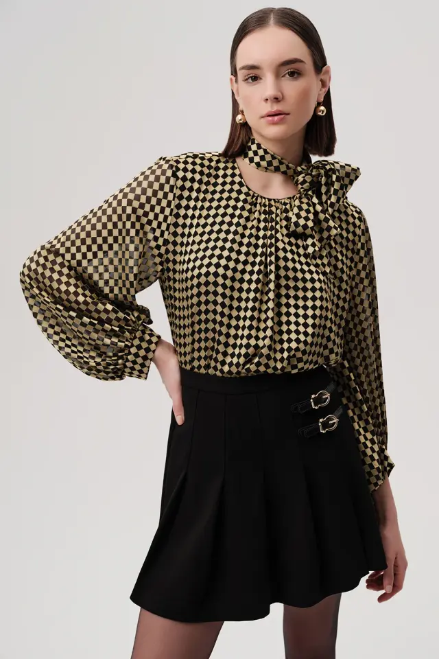 TOKALI PİLELİ REGULAR MİNİ SİYAH ETEK